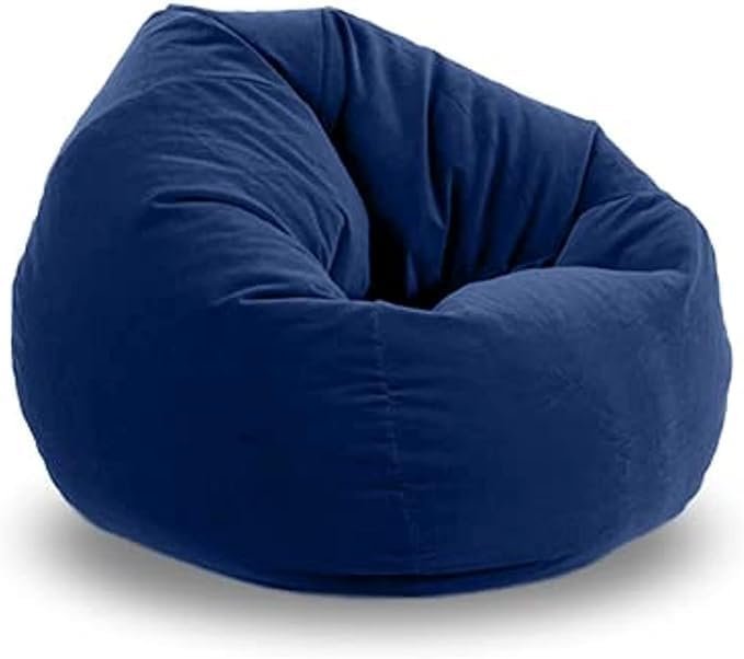 Luxury Luxe Bean Bag Chair – Black Leather Lounger, X-Large Soft & Comfortable, Indoor/Outdoor, Lightweight with Thermoballs, Teardrop Shape, Premium PVC, Perfect for Adults – 85x85x110 cm