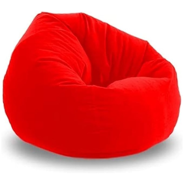 Luxury Luxe Bean Bag Chair – Black Leather Lounger, X-Large Soft & Comfortable, Indoor/Outdoor, Lightweight with Thermoballs, Teardrop Shape, Premium PVC, Perfect for Adults – 85x85x110 cm (Red)