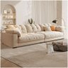 Comfynest Minimalist Sofa Couch – Cream Upholstered Tufted Back Sofa with Pillow Top Arms & Concealed Support | Available in 3, 4, and 5-Seater Options