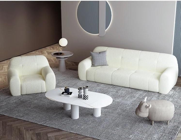 Comfynest Bouclé Bliss 3-Seater Sofa & Accent Chair Set | Elegant Plush Comfort | Modern Bouclé Fabric Upholstery | Sturdy Frame & Durable Construction | Stylish Complete Living Room Furniture Buy Online at Best Price in UAE - Amazon.ae