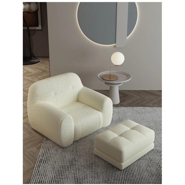 Comfynest Ultimate Comfort Trio Bouclé Sofa Chair & Ottoman Set | Luxurious Lounge Seating | Modern Design for Living Rooms, Bedrooms & Offices