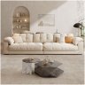 Comfynest Minimalist Sofa Couch – Cream Upholstered Tufted Back Sofa with Pillow Top Arms & Concealed Support | Available in 3, 4, and 5-Seater Options