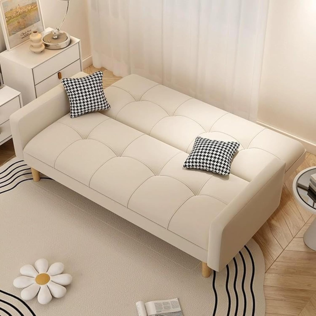 Comfynest Modern Convertible Sleeper Sofa Bed with Wooden Frame - 2 Seater Sofa Cum Bed for Living Room, Guest Room & Small Spaces | Tech Cloth Tufted Back
