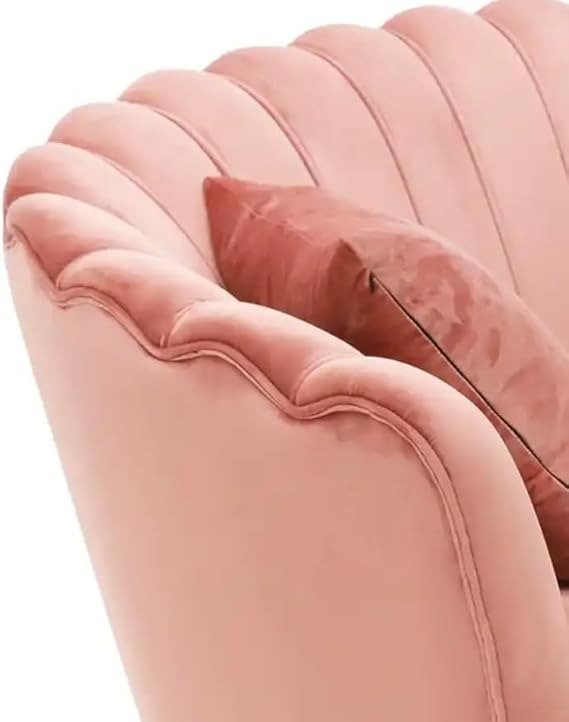 Comfynest Two-Seat Modern Pink Velvet Loveseat Sofa | Luxury Upholstered Furniture | Stylish Living Room Seating | Home & Hotel Use