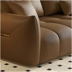 Comfynest Modern Faux Leather Sofa – Stain & Water Resistant Upholstery | Solid Color Living Room Seating – 240.03×100.33×80.01 cm | Multiple Colors Available