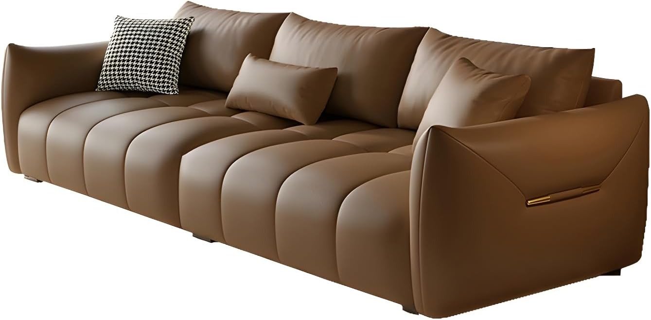 Comfynest Modern Faux Leather Sofa – Stain & Water Resistant Upholstery | Solid Color Living Room Seating – 240.03×100.33×80.01 cm | Multiple Colors Available