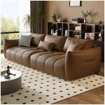 Comfynest Modern Faux Leather Sofa – Stain & Water Resistant Upholstery | Solid Color Living Room Seating – 240.03×100.33×80.01 cm | Multiple Colors Available
