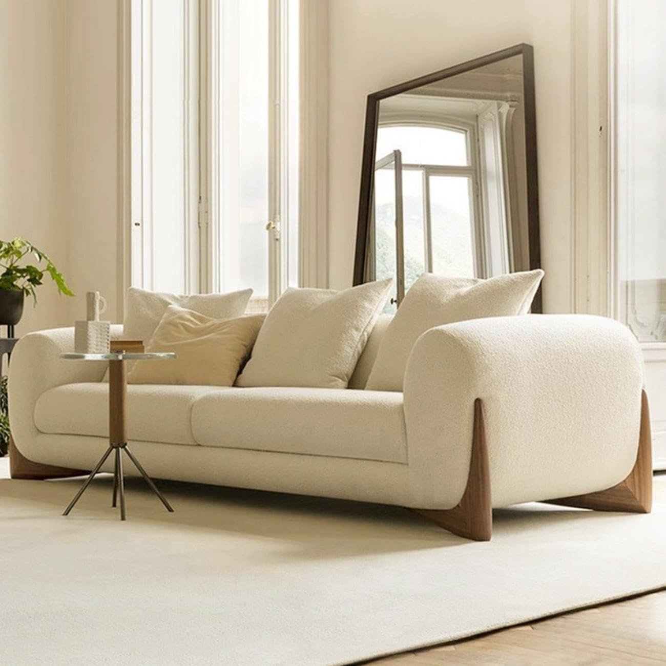Comfynest Luxury Bouclé Upholstered Modular Sofa Set – Modern Sectional Design with Plush Comfort | Soft Touch Premium Bouclé Fabric & Solid Teak Wood Frame – Living Room Seating
