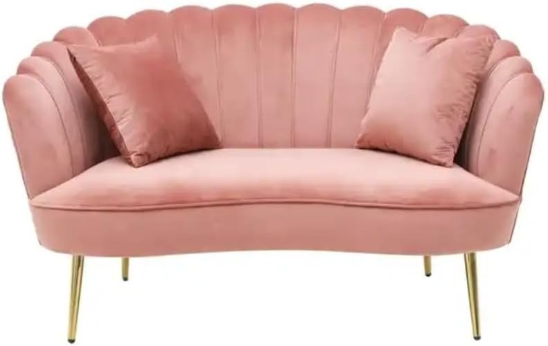 Comfynest Two-Seat Modern Pink Velvet Loveseat Sofa | Luxury Upholstered Furniture | Stylish Living Room Seating | Home & Hotel Use