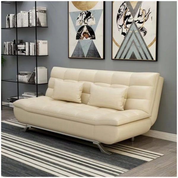 Comfynest Sofa Bed – Modern Faux Leather Convertible Sleeper – Multifunctional Futon Sofa – Space-Saving Design – Easy-to-Clean Upholstery for Small Apartments & Guest Rooms