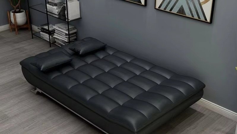 Comfynest Sofa Bed – Modern Faux Leather Convertible Sleeper – Multifunctional Futon Sofa – Space-Saving Design – Easy-to-Clean Upholstery for Small Apartments & Guest Rooms