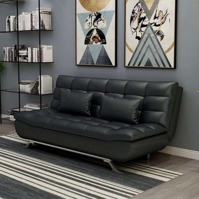 Comfynest Sofa Bed – Modern Faux Leather Convertible Sleeper – Multifunctional Futon Sofa – Space-Saving Design – Easy-to-Clean Upholstery for Small Apartments & Guest Rooms