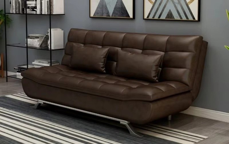 Comfynest Sofa Bed – Modern Faux Leather Convertible Sleeper – Multifunctional Futon Sofa – Space-Saving Design – Easy-to-Clean Upholstery for Small Apartments & Guest Rooms
