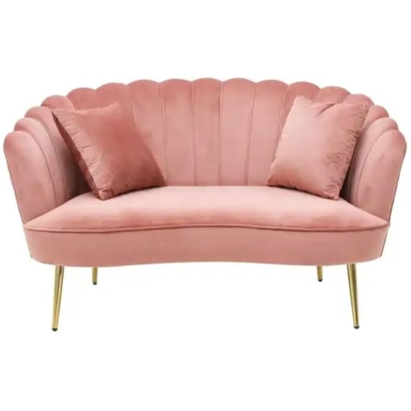 Comfynest Two-Seat Modern Pink Velvet Loveseat Sofa | Luxury Upholstered Furniture | Stylish Living Room Seating | Home & Hotel Use