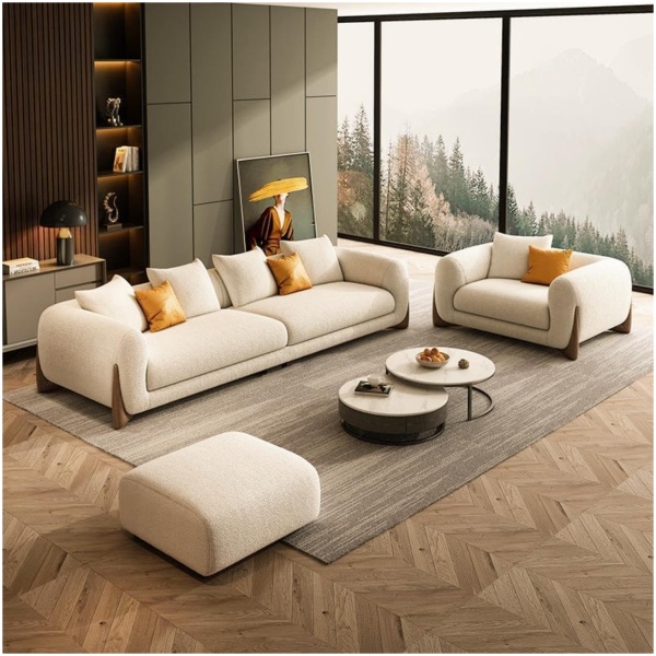 Comfynest Luxury Bouclé Upholstered Modular Sofa Set – Modern Sectional Design with Plush Comfort | Soft Touch Premium Bouclé Fabric & Solid Teak Wood Frame – Living Room Seating