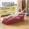 Modern Yoga Chair Lounge – Ergonomic S Shape Chaise Lounge Sofa with Ottoman, Headrest & Waist Support Pillow – Indoor Foam Stretching Chair for Relaxation, Reading & Massage
