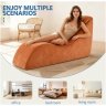 Modern Yoga Chair Lounge – Ergonomic S Shape Chaise Lounge Sofa with Ottoman, Headrest & Waist Support Pillow – Indoor Foam Stretching Chair for Relaxation, Reading & Massage