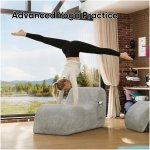 Modern Yoga Chair Lounge – Ergonomic S Shape Chaise Lounge Sofa with Ottoman, Headrest & Waist Support Pillow – Indoor Foam Stretching Chair for Relaxation, Reading & Massage