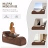Modern Yoga Chair Lounge – Ergonomic S Shape Chaise Lounge Sofa with Ottoman, Headrest & Waist Support Pillow – Indoor Foam Stretching Chair for Relaxation, Reading & Massage