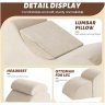 Modern Yoga Chair Lounge – Ergonomic S Shape Chaise Lounge Sofa with Ottoman, Headrest & Waist Support Pillow – Indoor Foam Stretching Chair for Relaxation, Reading & Massage