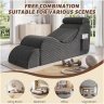 Modern Yoga Chair Lounge – Ergonomic S Shape Chaise Lounge Sofa with Ottoman, Headrest & Waist Support Pillow – Indoor Foam Stretching Chair for Relaxation, Reading & Massage