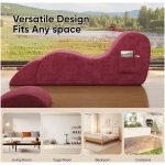 Modern Yoga Chair Lounge – Ergonomic S Shape Chaise Lounge Sofa with Ottoman, Headrest & Waist Support Pillow – Indoor Foam Stretching Chair for Relaxation, Reading & Massage