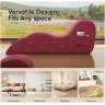 Modern Yoga Chair Lounge – Ergonomic S Shape Chaise Lounge Sofa with Ottoman, Headrest & Waist Support Pillow – Indoor Foam Stretching Chair for Relaxation, Reading & Massage