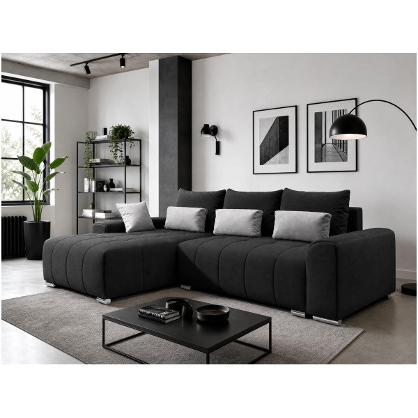 Modern L-Shaped Sectional Sofa - 260cm Wide Deep Tufted Modular Couch with Reversible Chaise - Premium Chenille Fabric Sectional for Living Room, Apartment, Office